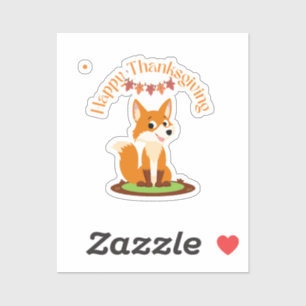Happy Thanksgiving Smiling Fox