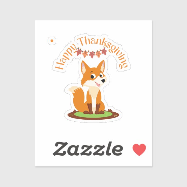 Happy Thanksgiving Smiling Fox  (Sheet)