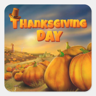Happy Thanksgiving Square Sticker