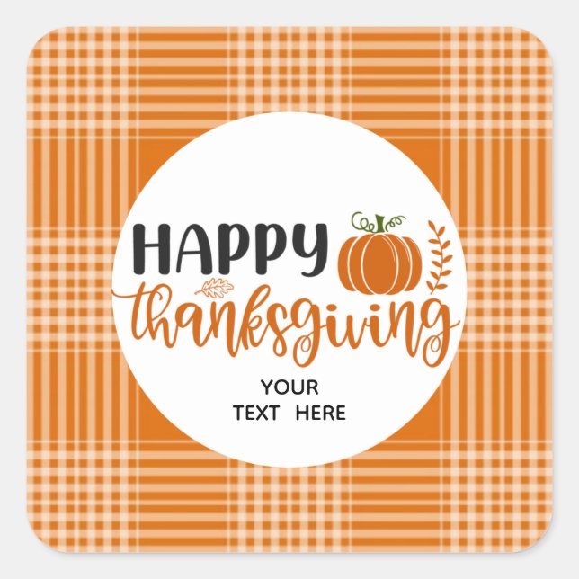 Happy Thanksgiving Sticker (Front)