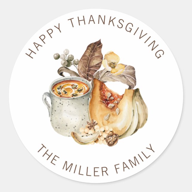 Happy Thanksgiving Sticker (Front)