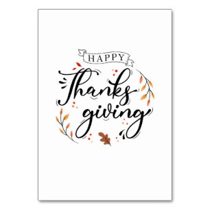 Happy Thanksgiving Table Number