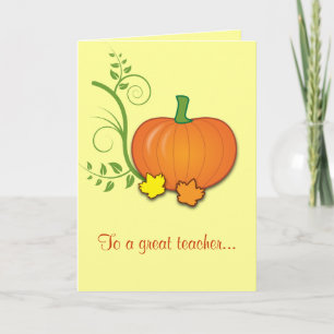 Happy Thanksgiving Teacher's Card