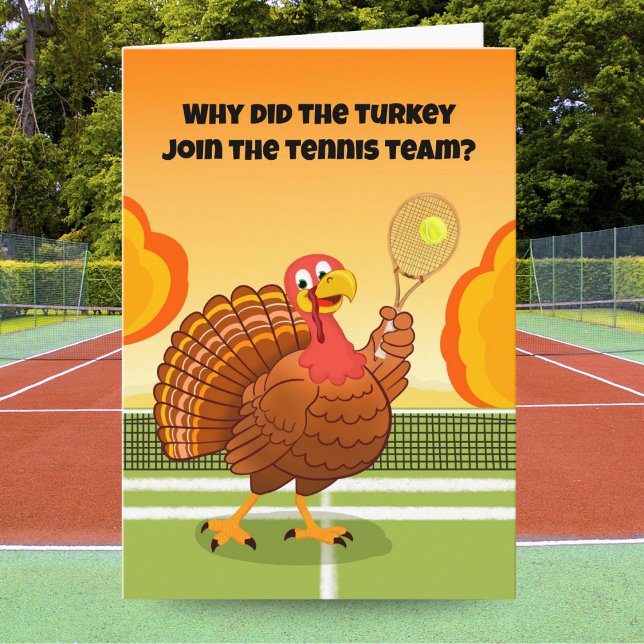 Happy Thanksgiving Tennis Turkey Riddle Card (Creator Uploaded)