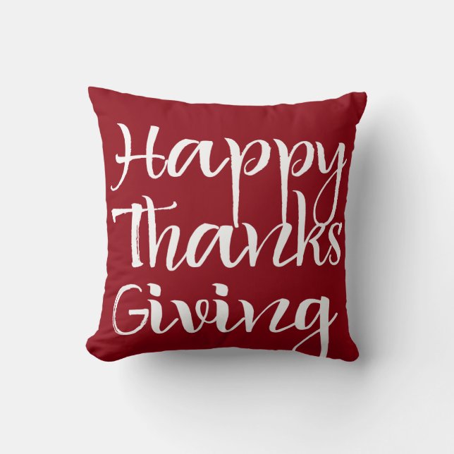 Happy Thanksgiving Throw Pillow (Front)