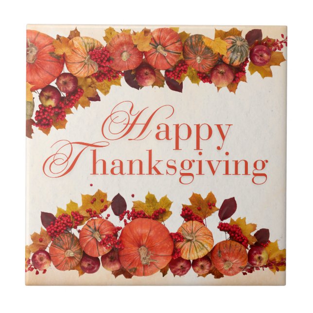 Happy Thanksgiving  Tile (Front)
