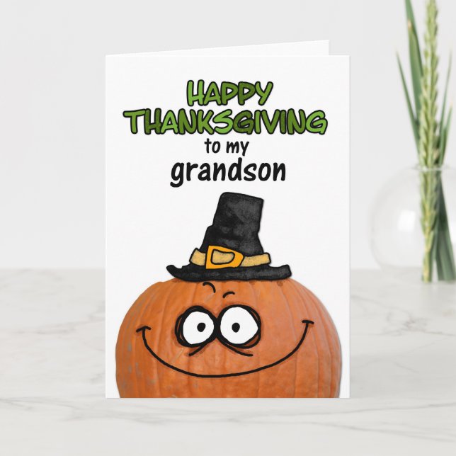 Happy Thanksgiving to my Grandson Holiday Card (Front)