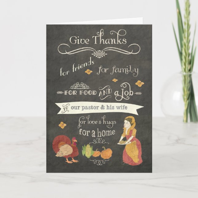 Happy Thanksgiving to our pastor and his wife Holiday Card (Front)