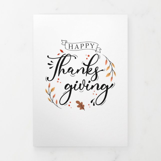 Happy Thanksgiving Tri-Fold Card (Cover)