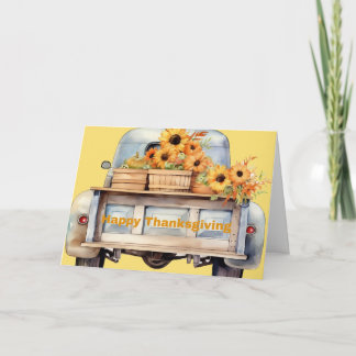 Happy Thanksgiving Truck Holiday Card