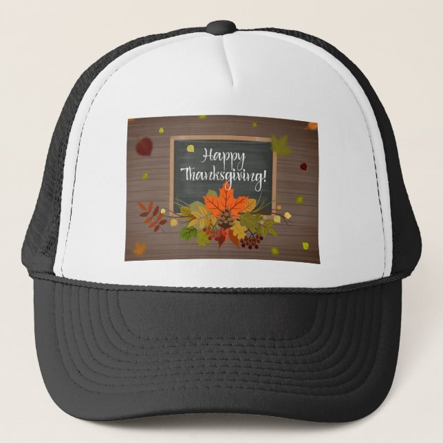 happy thanksgiving trucker hat (Front)