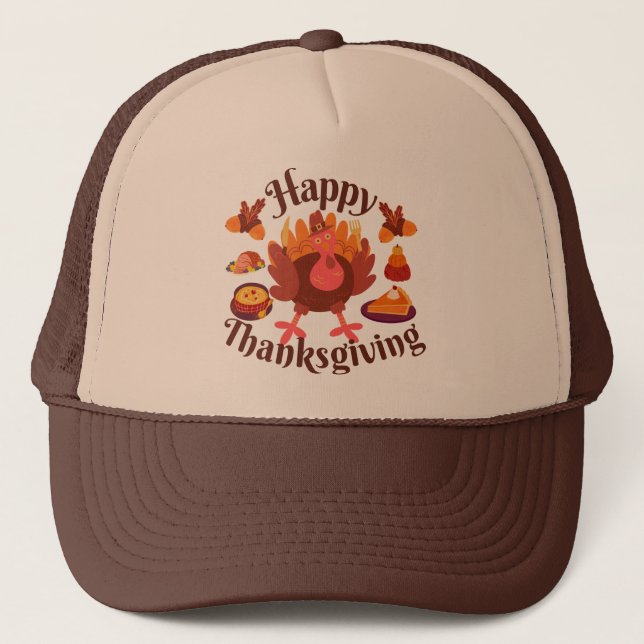 Happy Thanksgiving Trucker Hat (Front)