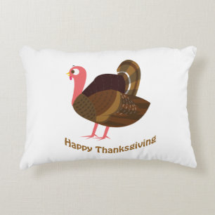 Happy Thanksgiving Turkey Accent Pillow