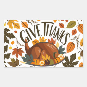 Happy Thanksgiving Turkey and Autumn Foliage  Sticker
