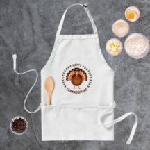 Happy Thanksgiving Turkey Custom Standard Apron