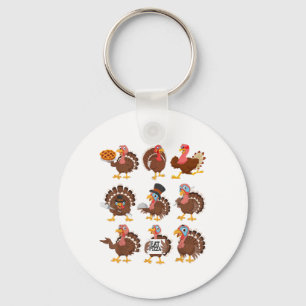 Happy Thanksgiving Turkey Day Girls Boys Kids Todd Keychain