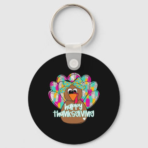 Happy Thanksgiving Turkey Day Thanks Give Girl Wom Keychain