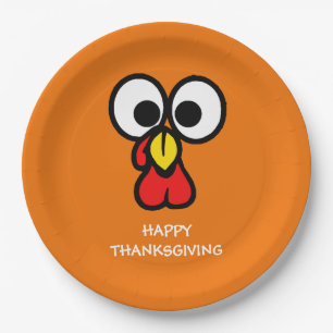 Happy Thanksgiving Turkey Dinner Party Paper Plate