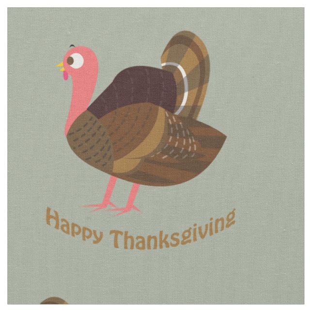 Happy Thanksgiving! Turkey Fabric (Close Up)