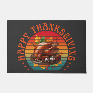 Happy thanksgiving turkey fall season autumn doormat