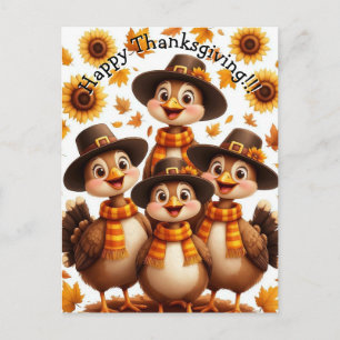 Happy Thanksgiving Turkey Family Card