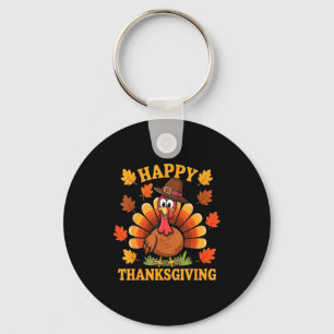 Happy Thanksgiving Turkey Family Dinner Thanksgivi Keychain