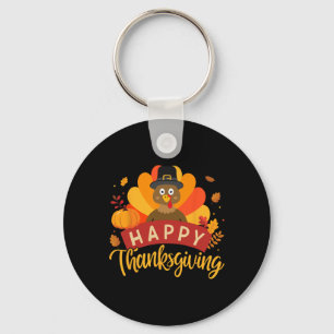 Happy Thanksgiving Turkey For Family Dinner Feast Keychain