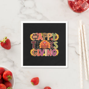 Happy Thanksgiving Turkey Funny Pumpkin Season Napkin