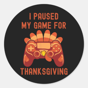 Happy Thanksgiving Turkey Gaming Controller Boys K Classic Round Sticker