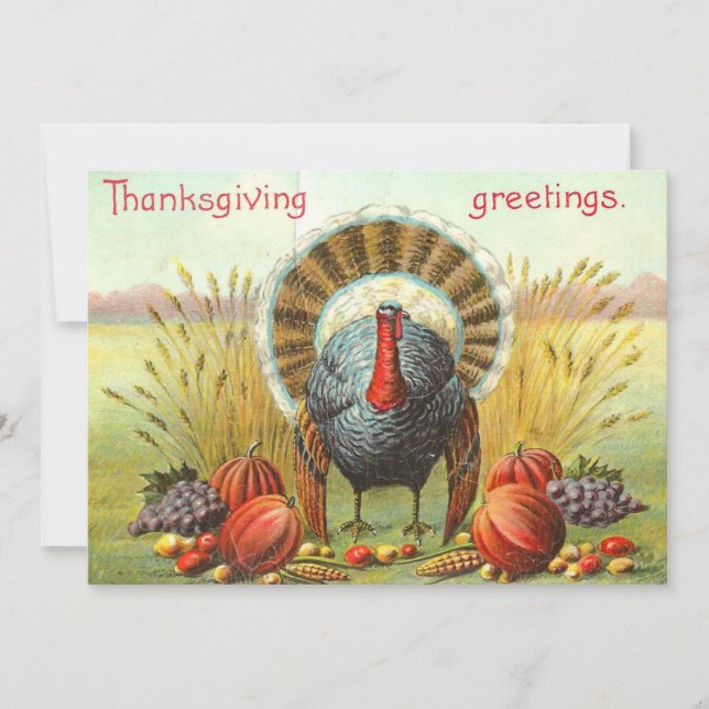 Happy Thanksgiving Turkey Holiday Card (Front)