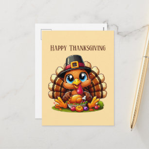 Happy Thanksgiving turkey lovers Holiday Postcard