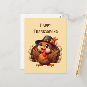 Happy Thanksgiving turkey lovers Holiday Postcard
