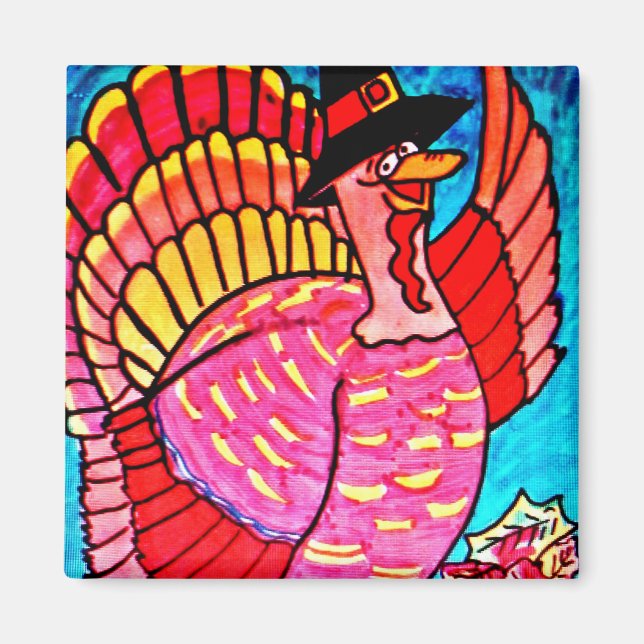 HAPPY THANKSGIVING TURKEY magnet (Front)