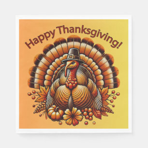 Happy Thanksgiving Turkey Napkin