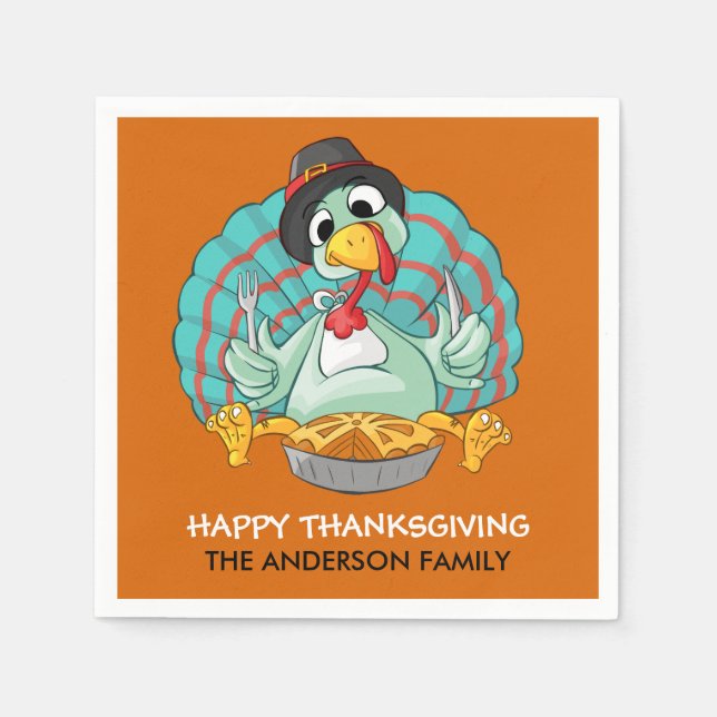 Happy Thanksgiving Turkey Napkin (Front)
