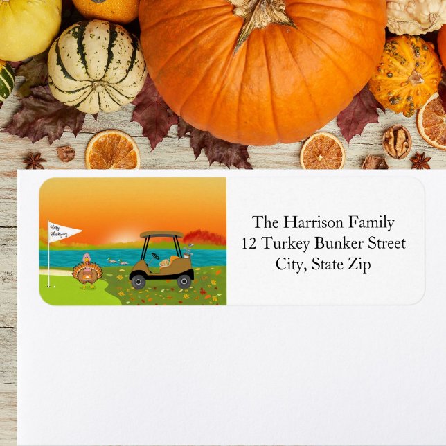 Happy Thanksgiving Turkey on Golf Course With Pie  (Créateur téléchargé)