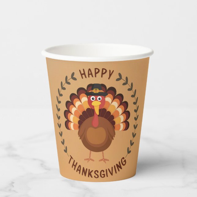 Happy Thanksgiving Turkey Paper cup (Front)