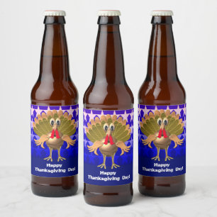 Happy Thanksgiving Turkey,Personalized Beer Bottle Label