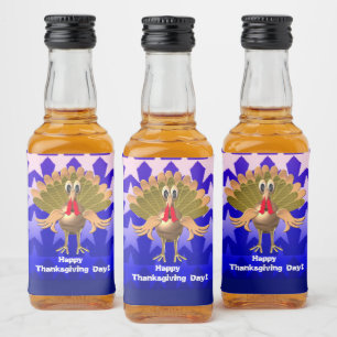 Happy Thanksgiving Turkey,Personalized Liquor Bottle Label