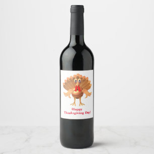 Happy Thanksgiving Turkey,Personalized Wine Label