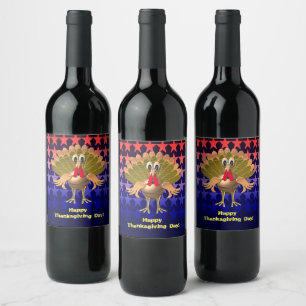 Happy Thanksgiving Turkey,Personalized Wine Label