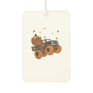 Happy Thanksgiving Turkey Riding Monster Truck Boy Air Freshener