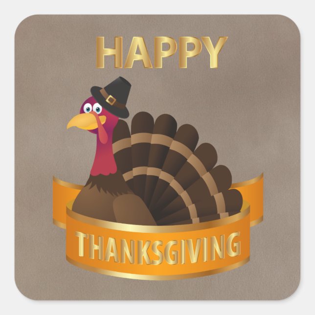 Happy Thanksgiving Turkey Stickers (Front)