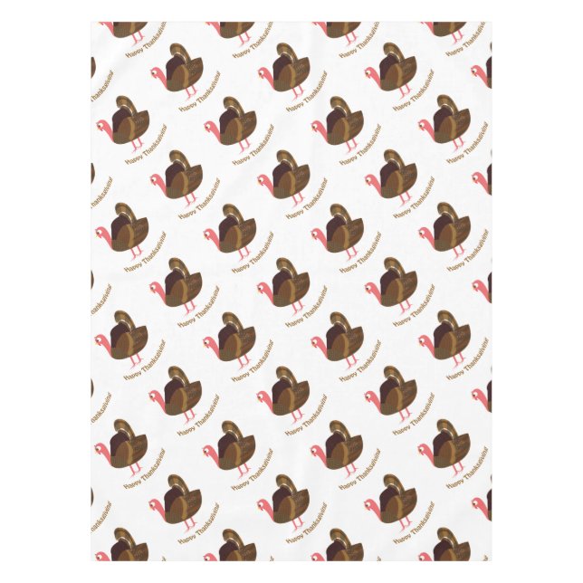 Happy Thanksgiving Turkey Tablecloth (Front)