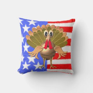 Happy Thanksgiving Turkey, Throw Pillow