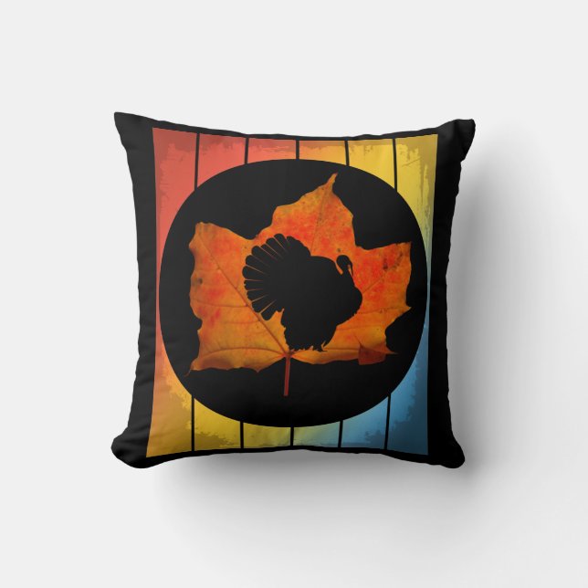 HAPPY THANKSGIVING TURKEY THROW PILLOW (Front)