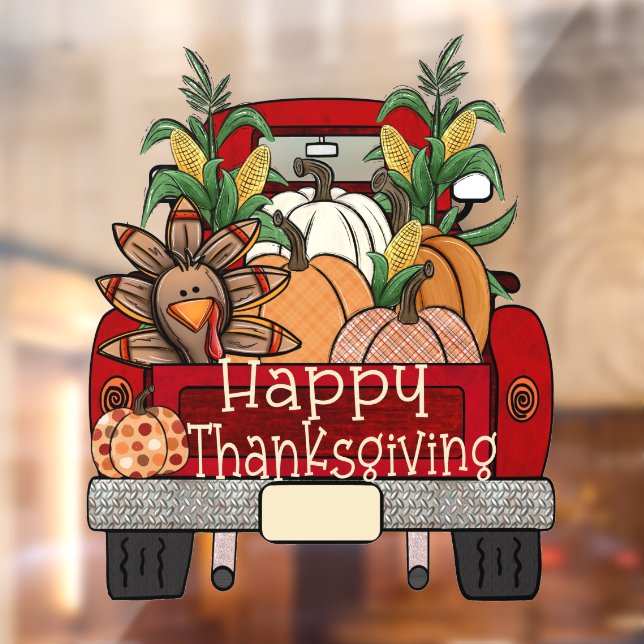 Happy Thanksgiving Turkey Truck Window Cling (Sheet 2)