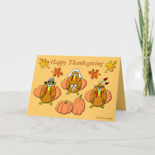 Happy Thanksgiving Turkeys Holiday Card