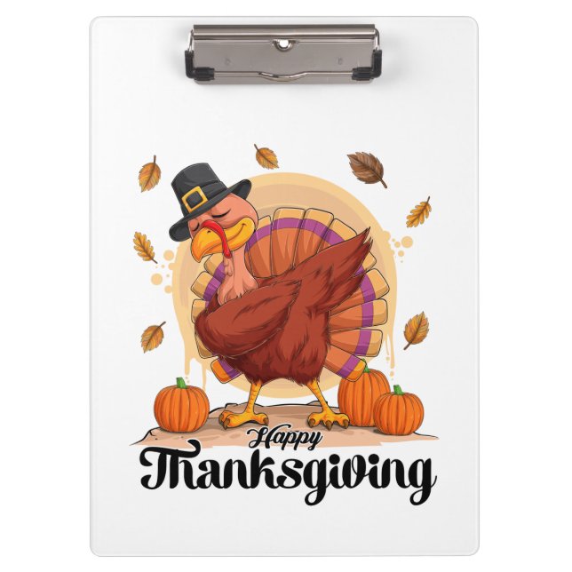 Happy Thanksgiving Typography Clipboard (Front)