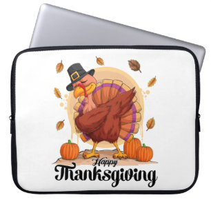 Happy Thanksgiving Typography Coffee Mug Laptop Sleeve